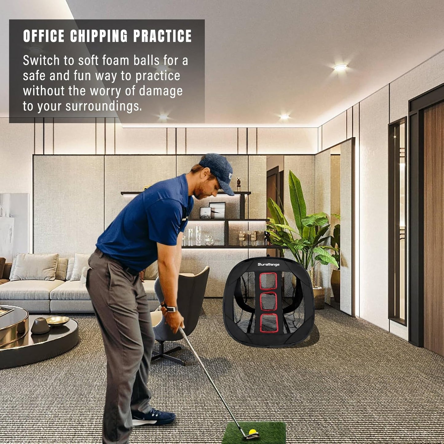Pop-Up Golf Chipping Net - Ultimate Target Training Chip Aids for Precision & Distance, Outdoor | Indoor Practice, Golfer Gift