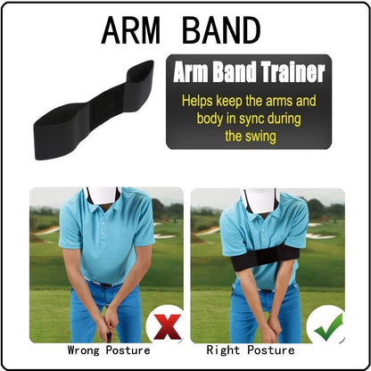 Hot Professional Elastic Golf Swing Trainer Arm Band Belt Gesture Alignment Training Aid for Practicing Guide for Youth/Adult