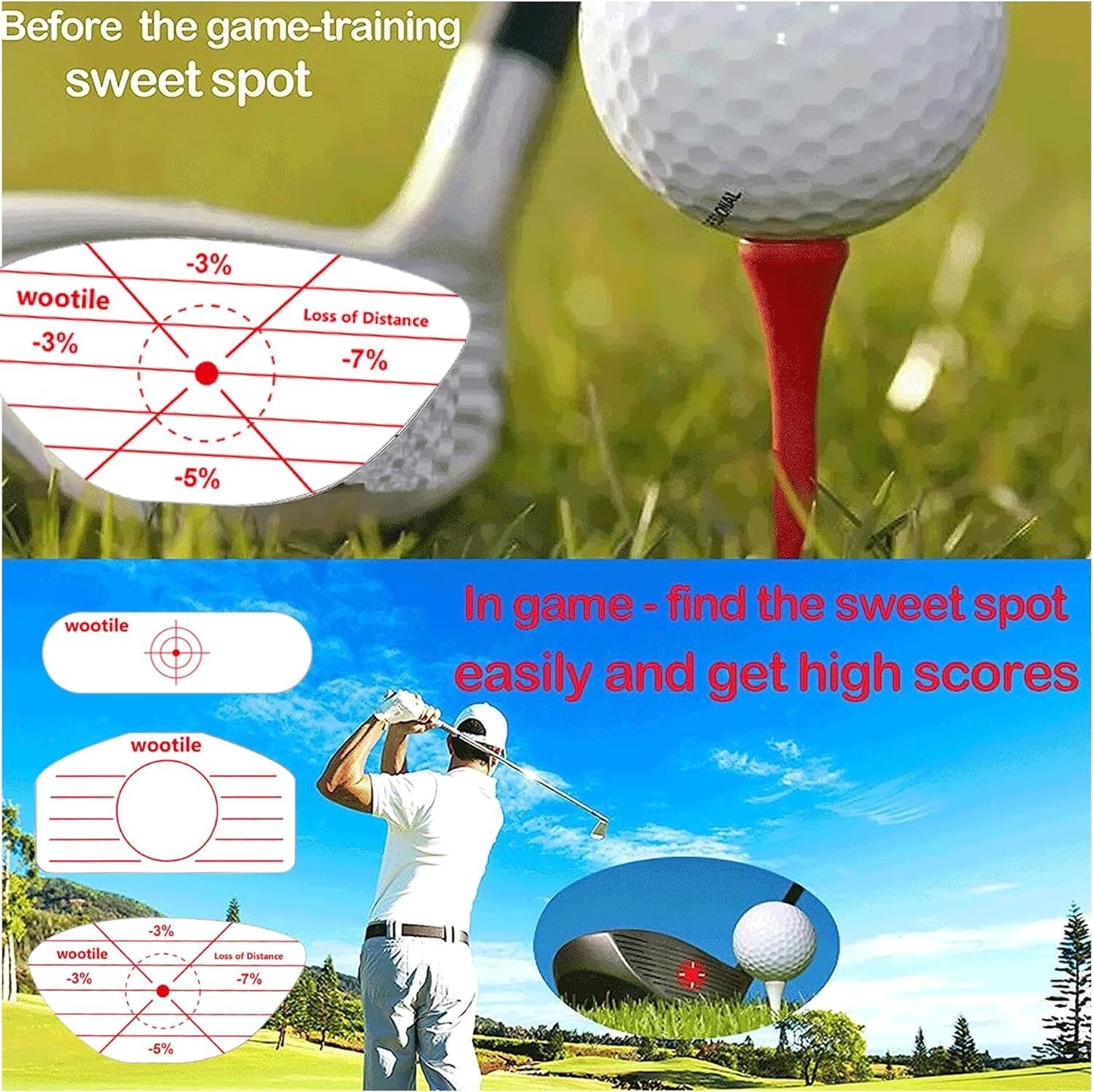 Golf Driver Impact Tape Labels 180Pcs Golf Impact Stickers Golf Clubs Labels For