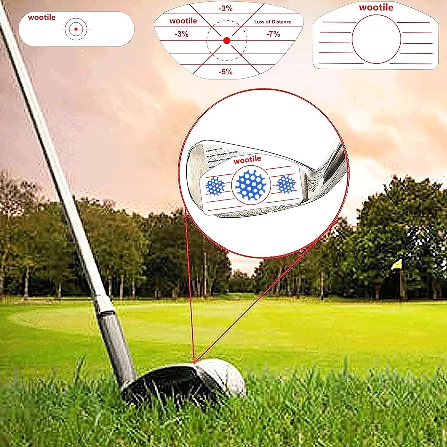 Golf Driver Impact Tape Labels 180Pcs Golf Impact Stickers Golf Clubs Labels For