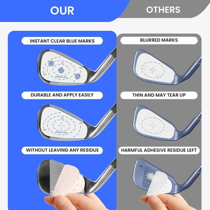 FINGER TEN Golf Club Impact Tape Stickers Labels for Driver Woods Irons Putters